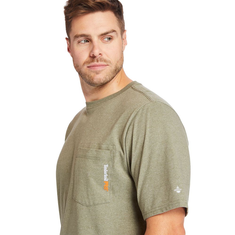 Camisetas Masculino - Timberland Pro® Big & Tall Base Plate Short-Sleeve - EDPOS6190 - Verde Oliva
